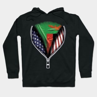 Zambian Flag  Zambia Flag American Flag Zip Down - Gift for Zambian From Zambia Hoodie